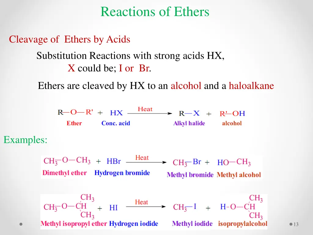 reactions of ethers