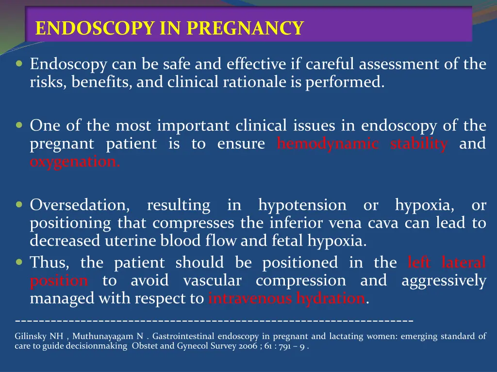endoscopy in pregnancy