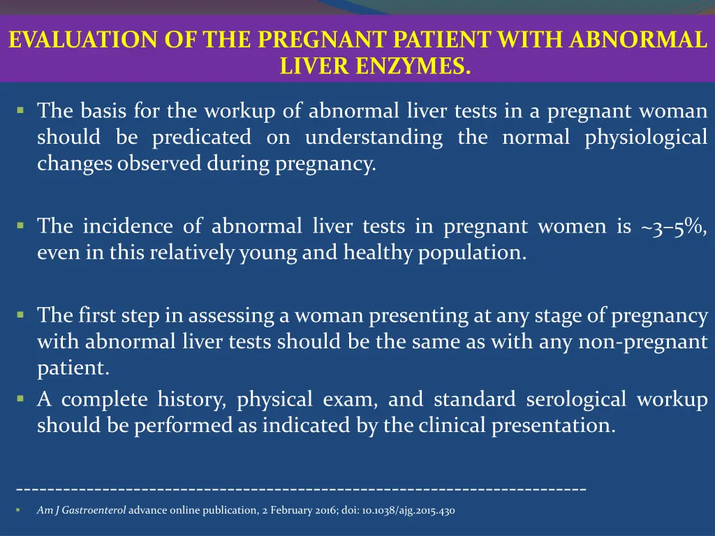 evaluation of the pregnant patient with abnormal