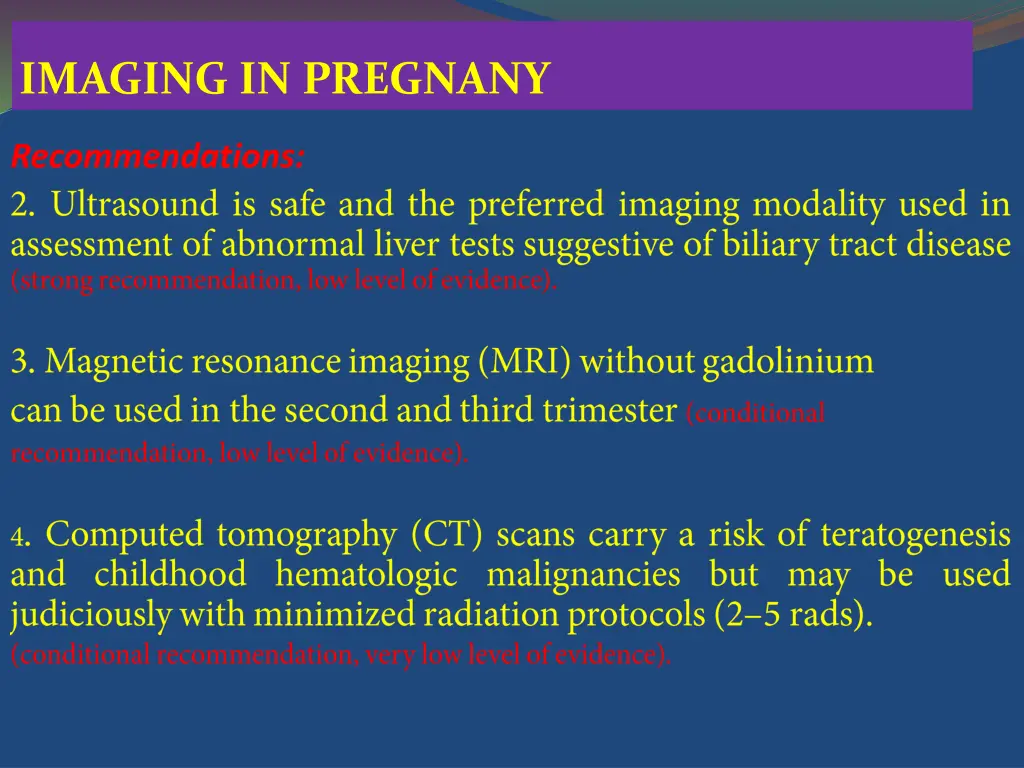 imaging in pregnany
