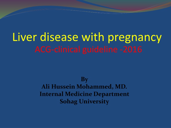 liver disease with pregnancy acg clinical