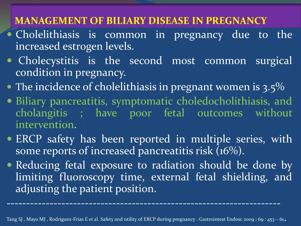 management of biliary disease in pregnancy