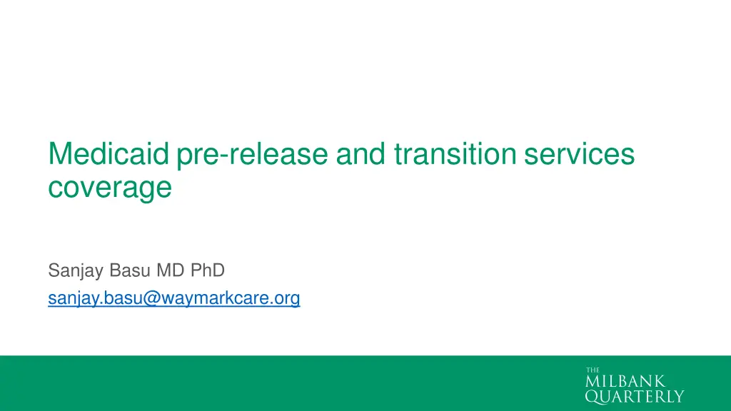 medicaid pre release and transition services