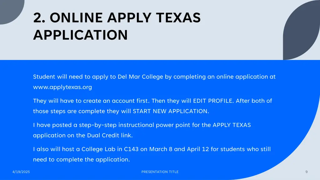 2 online apply texas application