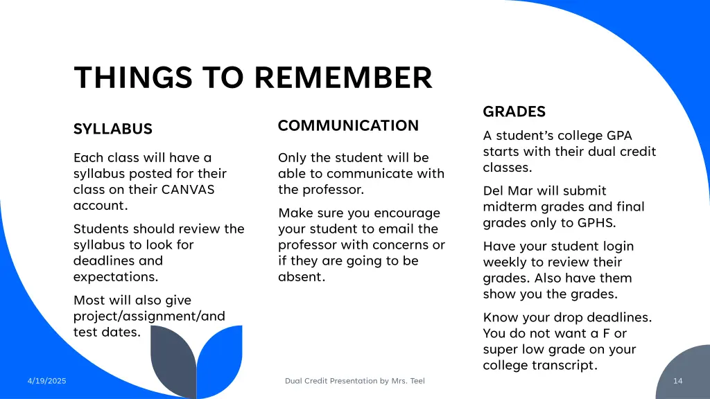 things to remember