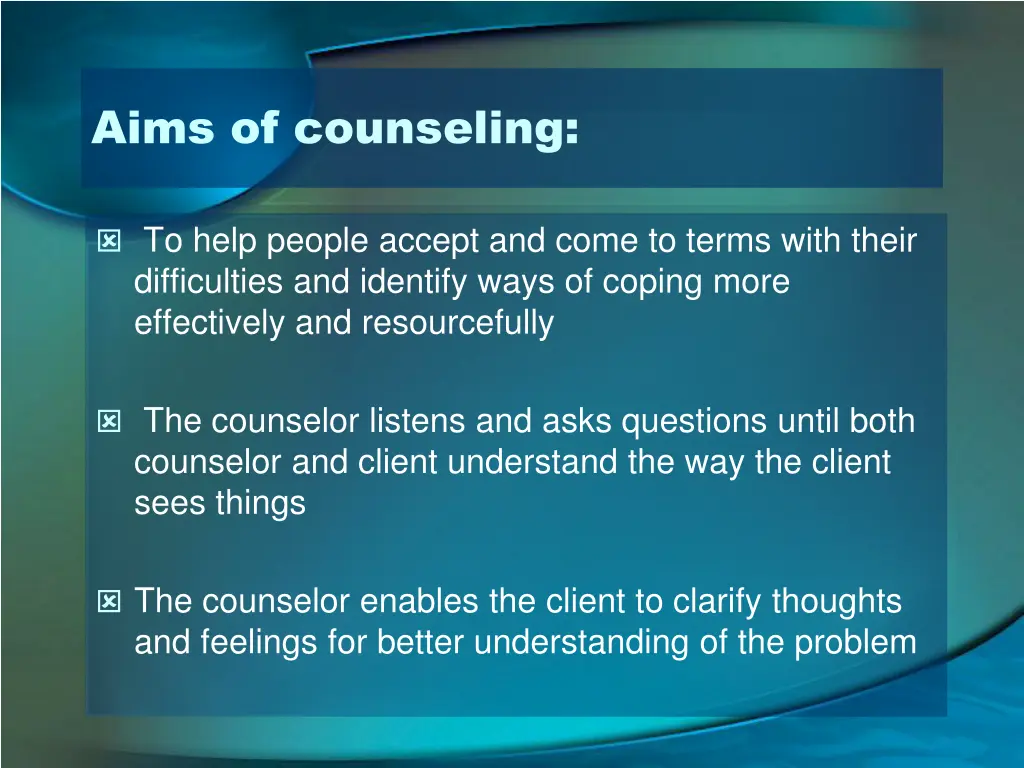 aims of counseling