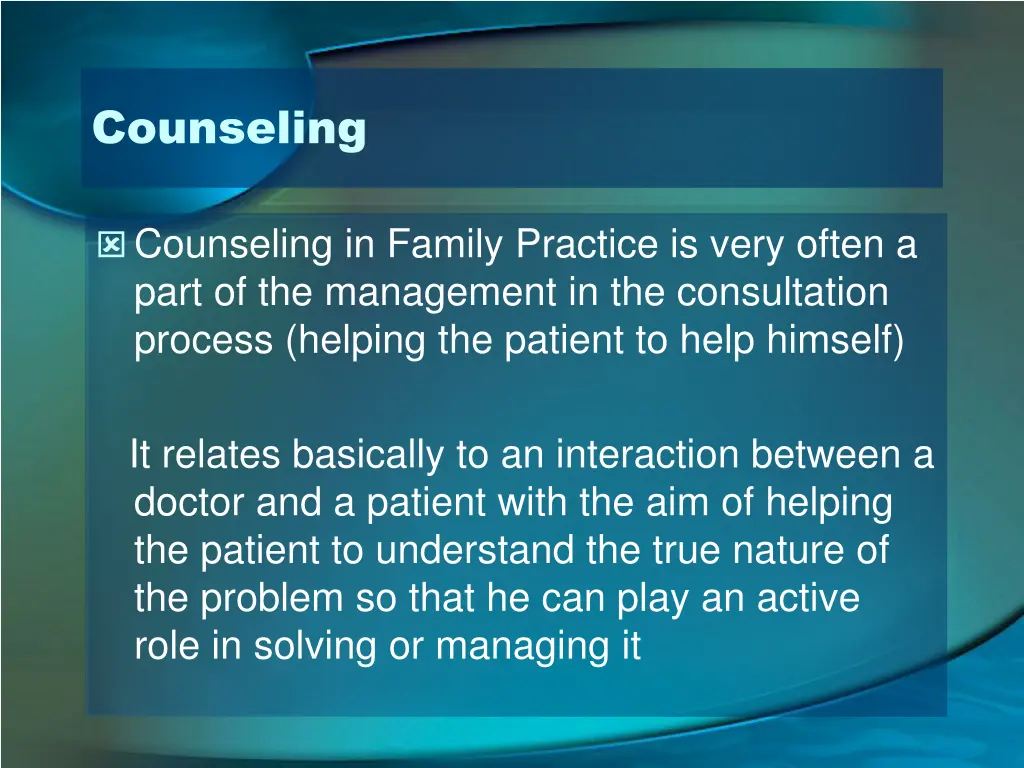 counseling
