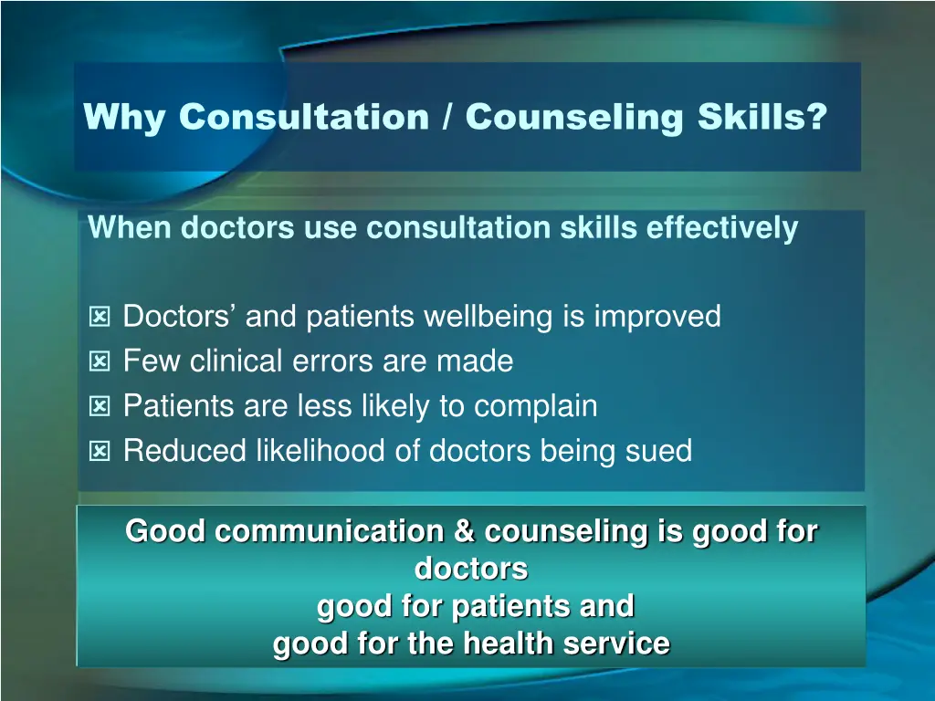 why consultation counseling skills 2