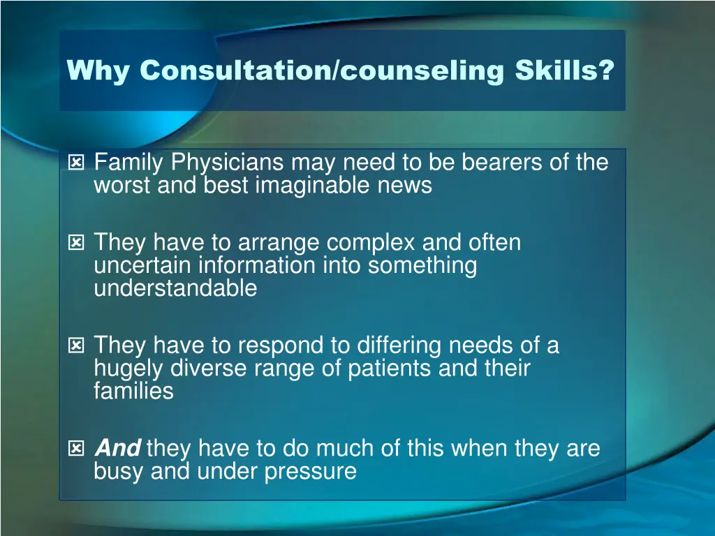 why consultation counseling skills