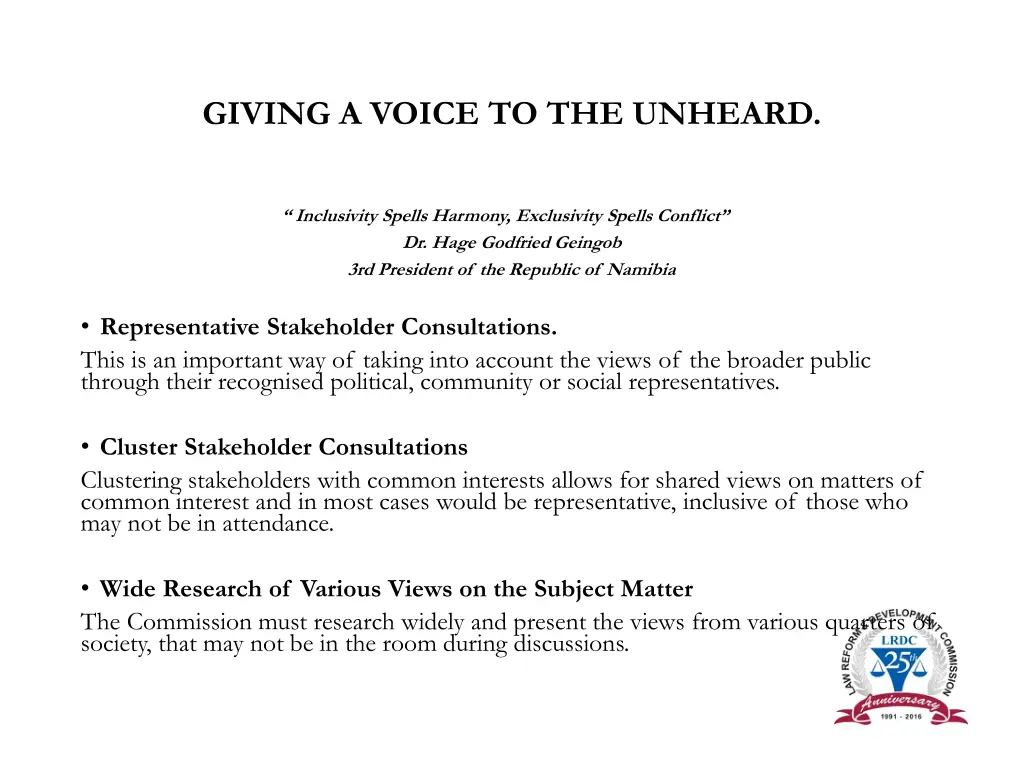 giving a voice to the unheard