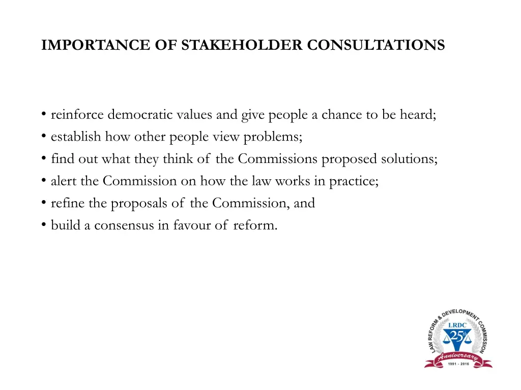 importance of stakeholder consultations