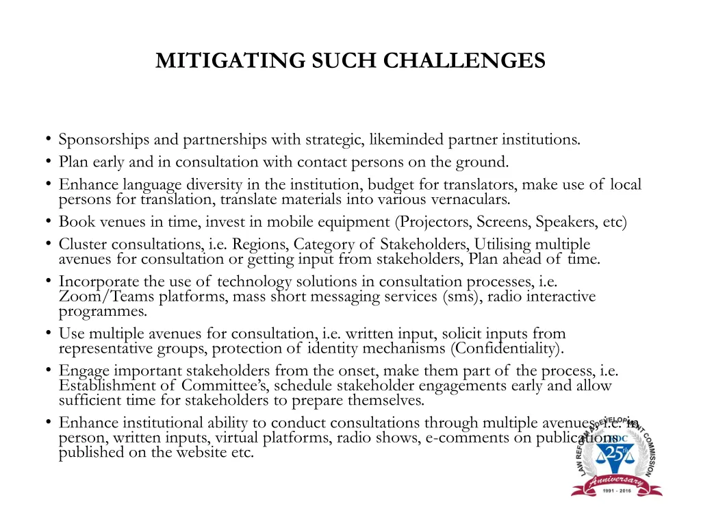 mitigating such challenges