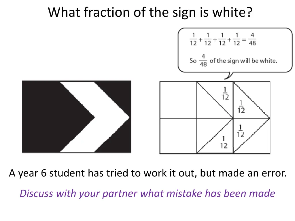 what fraction of the sign is white