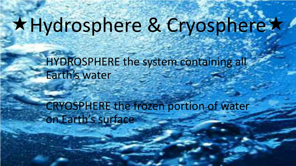 hydrosphere cryosphere 1