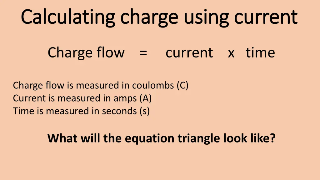 calculating charge using current calculating