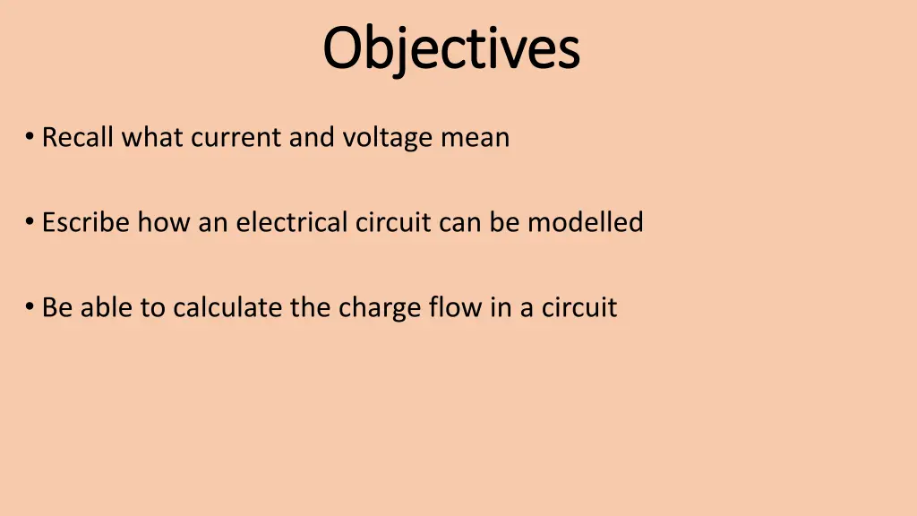 objectives objectives