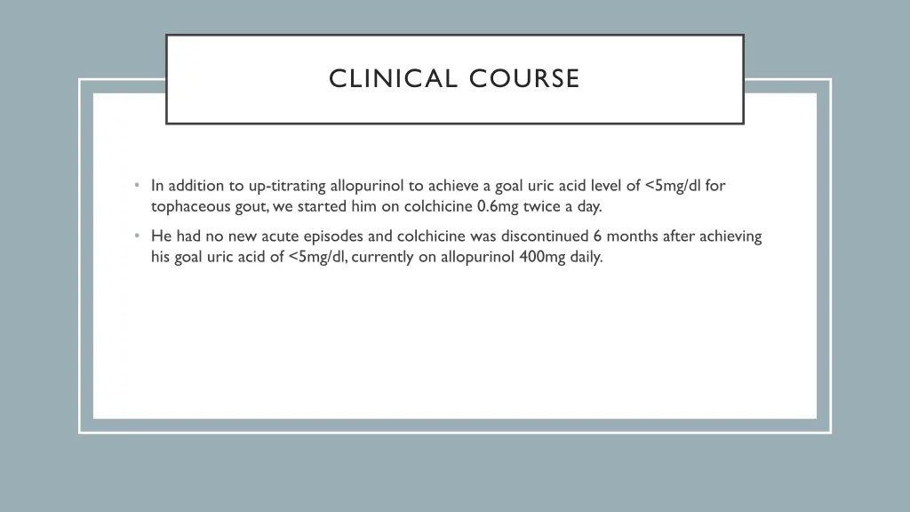 clinical course
