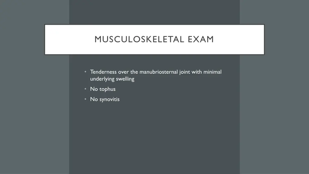 musculoskeletal exam