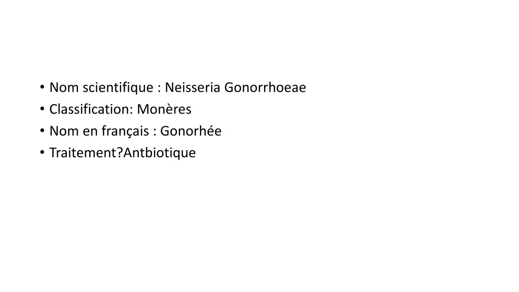 nom scientifique neisseria gonorrhoeae