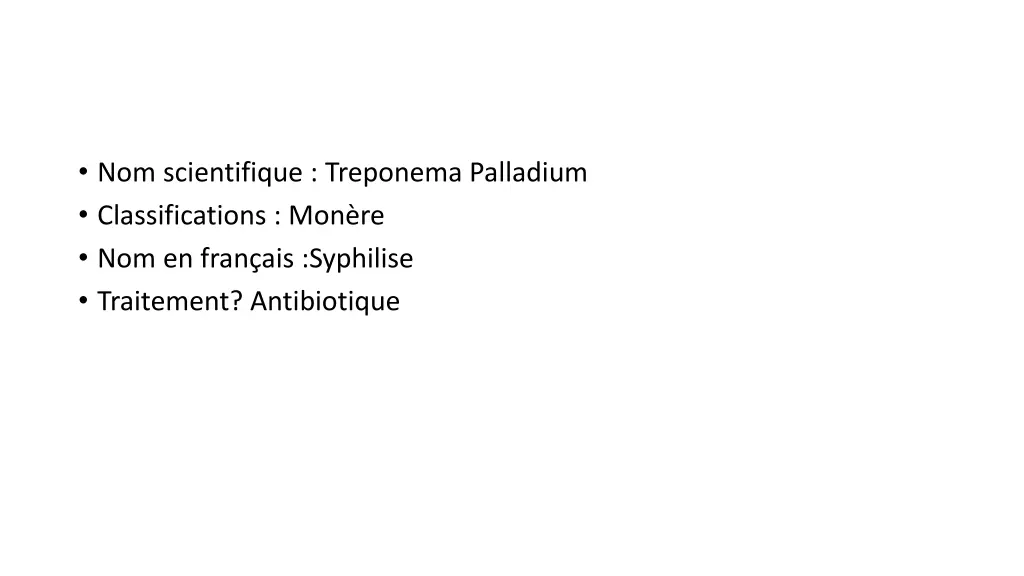 nom scientifique treponema palladium