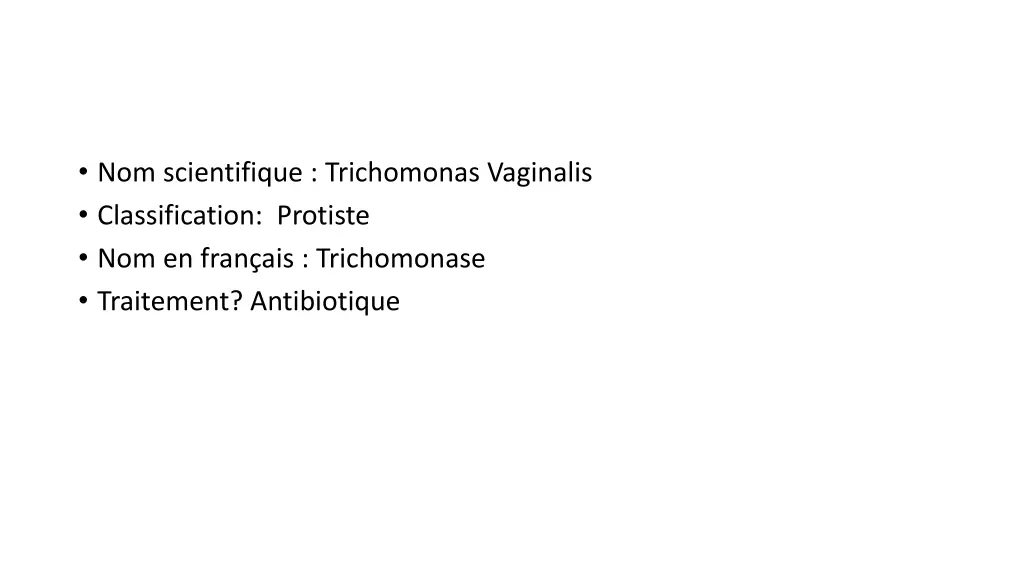 nom scientifique trichomonas vaginalis