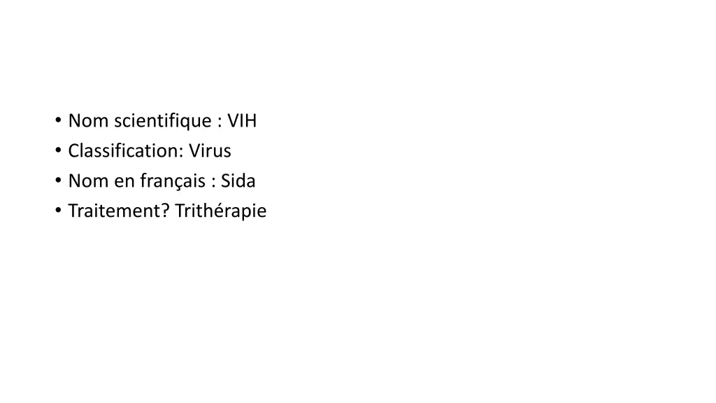 nom scientifique vih classification virus