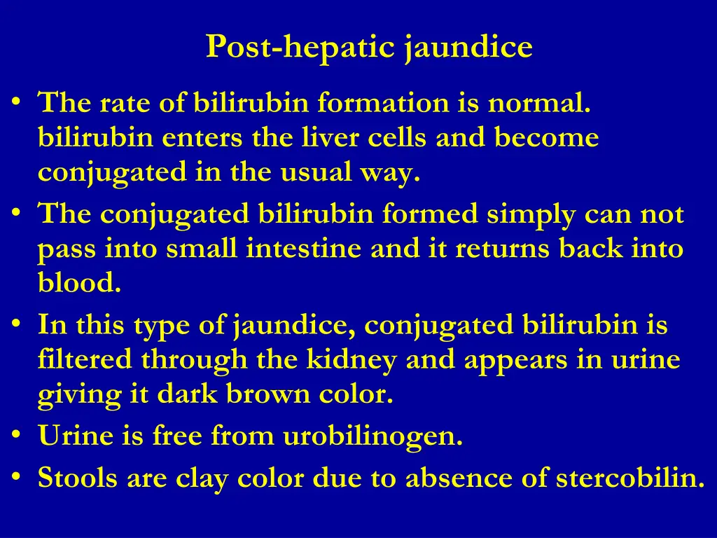 post hepatic jaundice