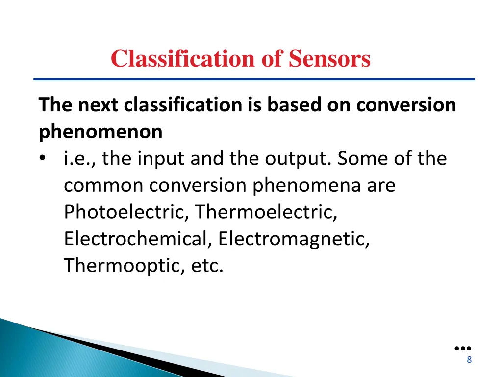 classification of sensors 2