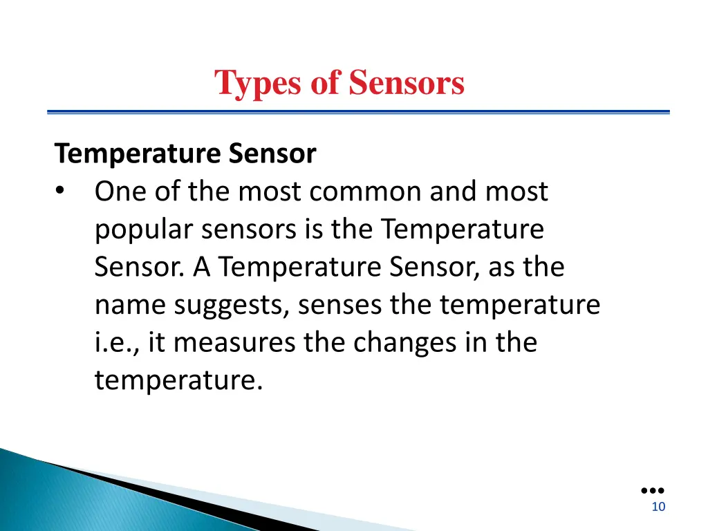 types of sensors