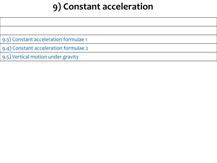 9 constant acceleration