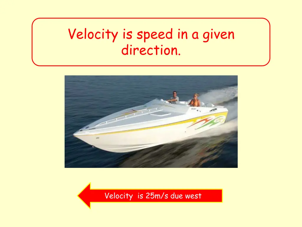 velocity is speed in a given direction 1