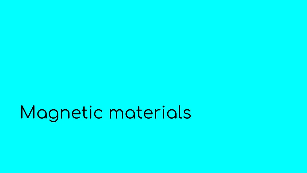 magnetic materials