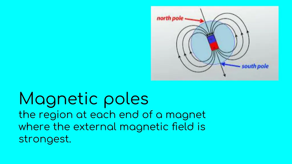magnetic poles the region at each end of a magnet