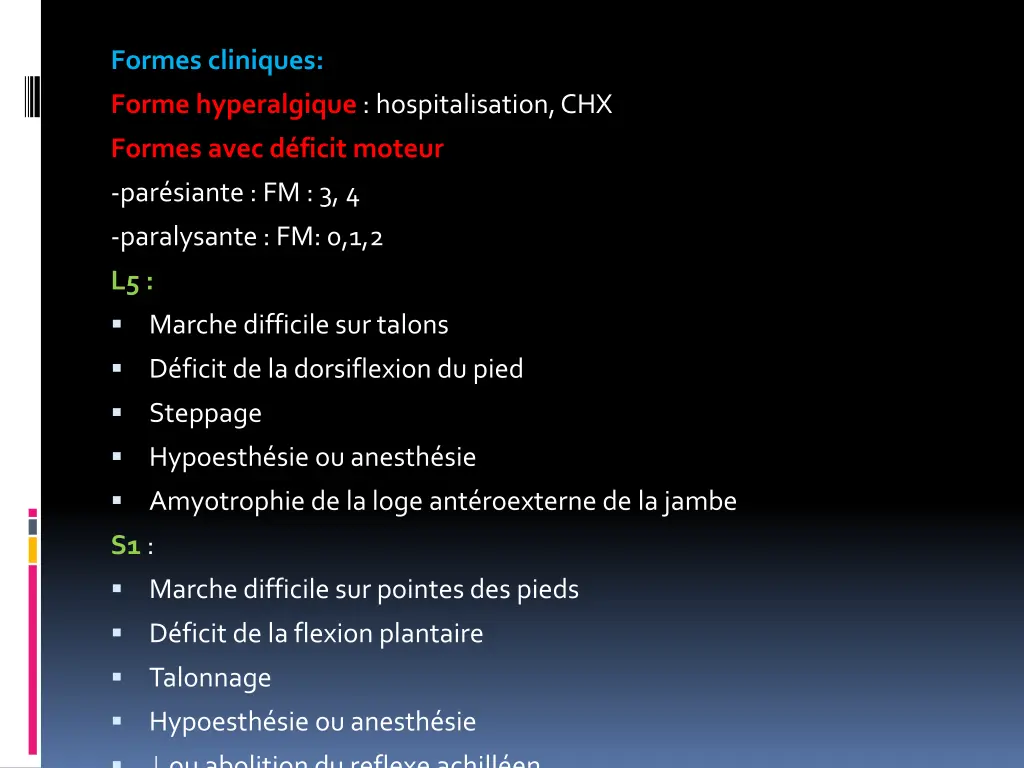 formes cliniques