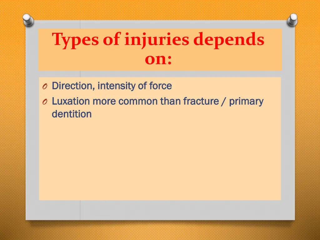 types of injuries depends on
