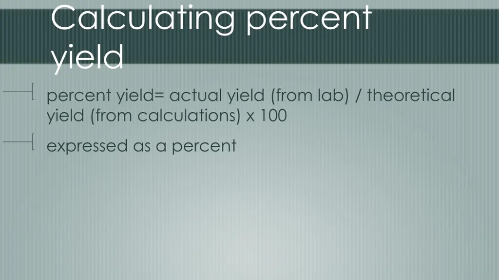 calculating percent yield