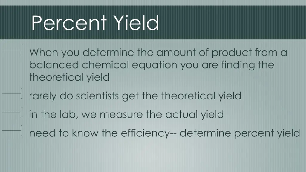 percent yield