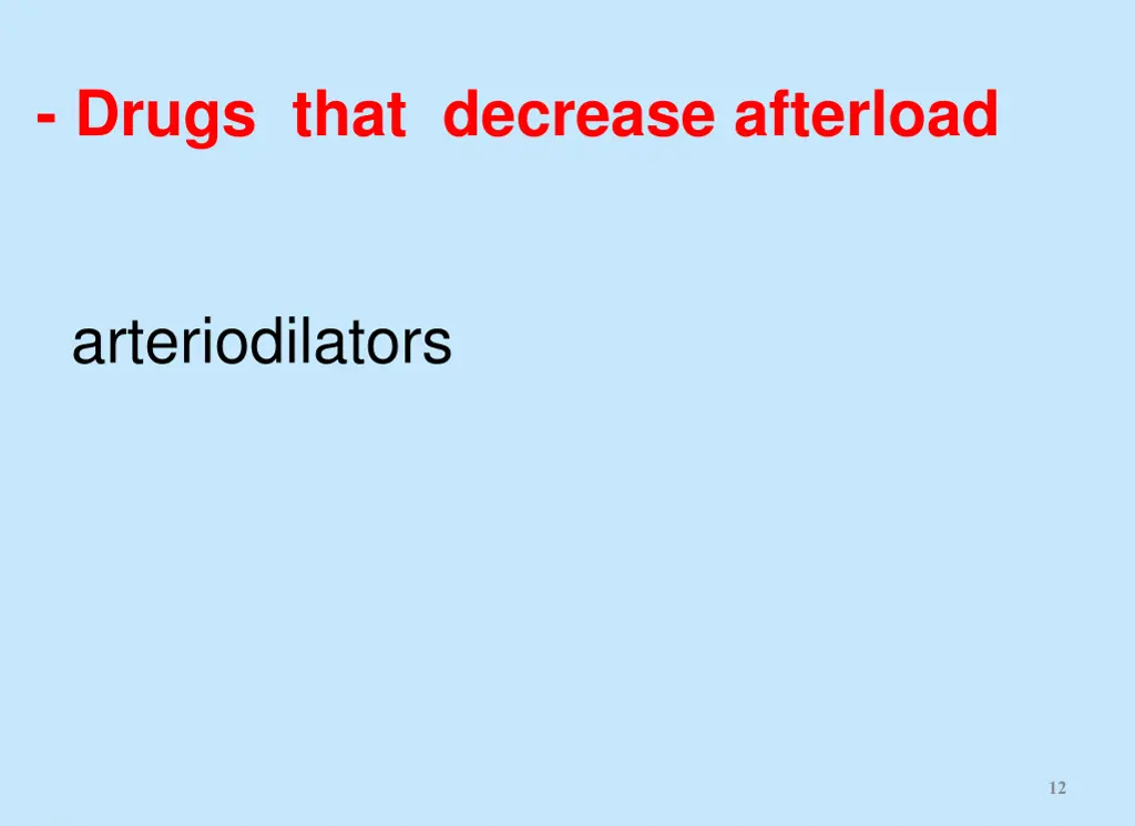 drugs that decrease afterload
