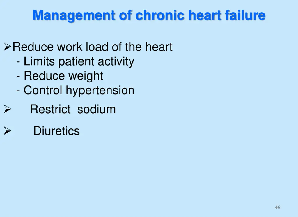 management of chronic heart failure