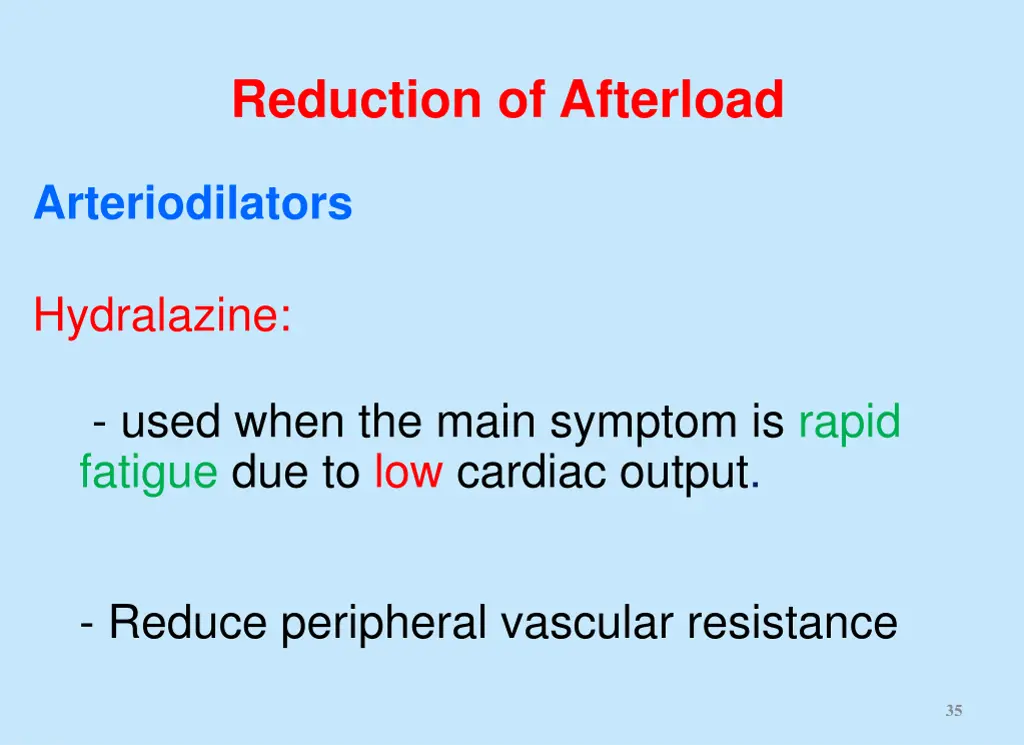reduction of afterload
