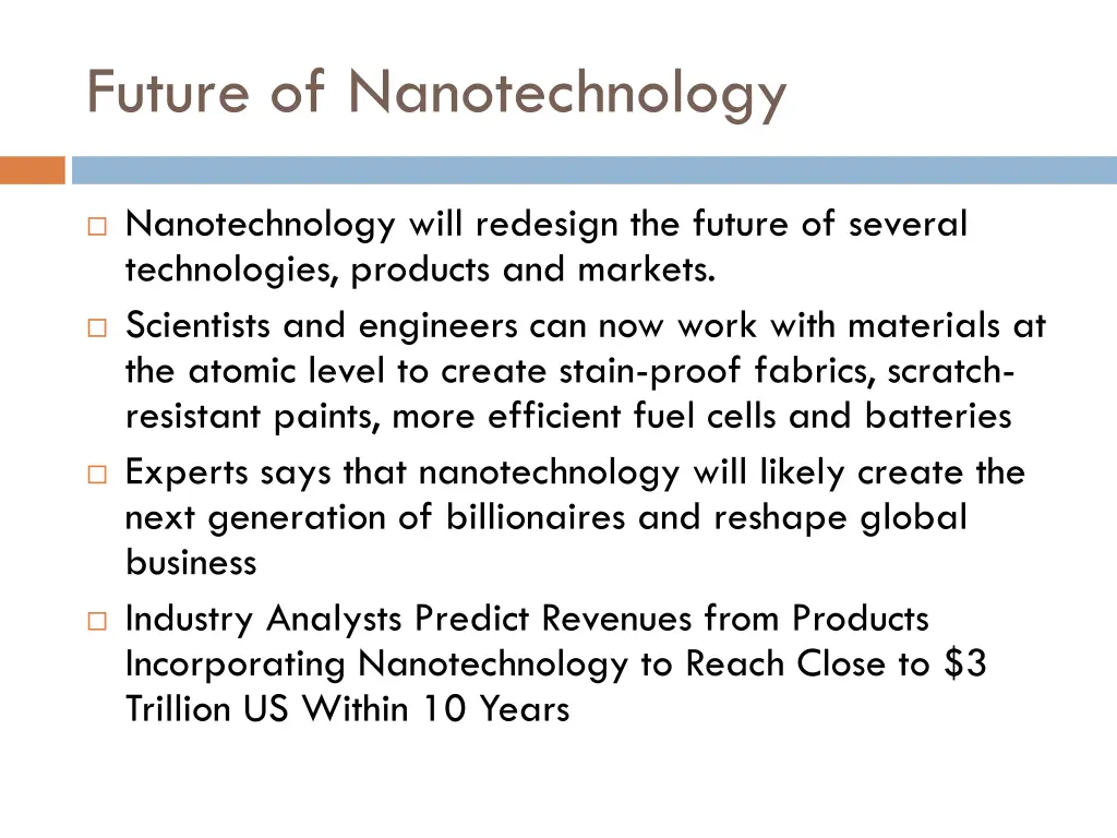 future of nanotechnology