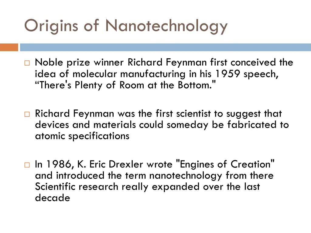 origins of nanotechnology