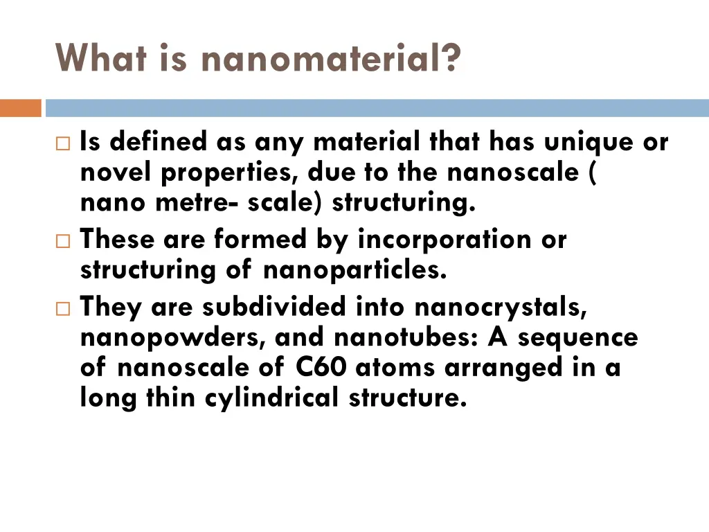 what is nanomaterial