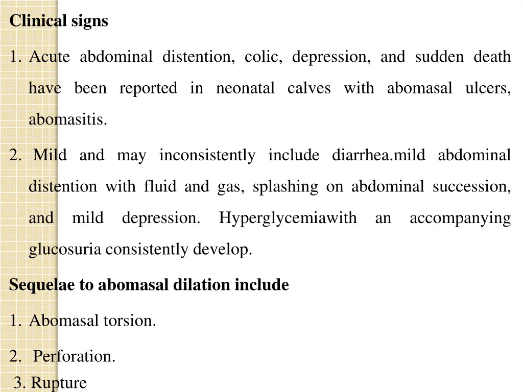 clinical signs