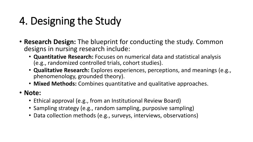 4 designing the study 4 designing the study