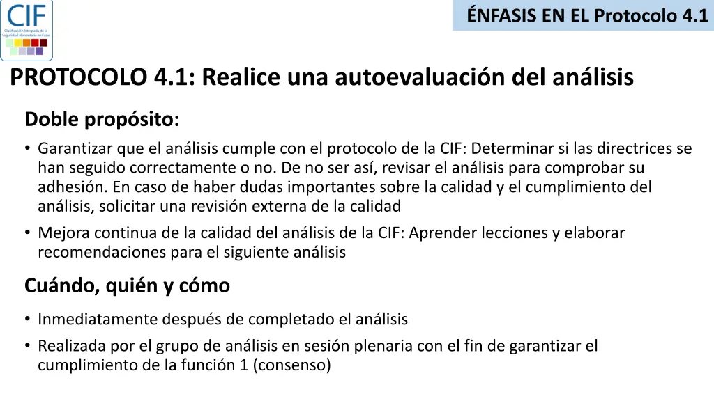 nfasis en el protocolo 4 1