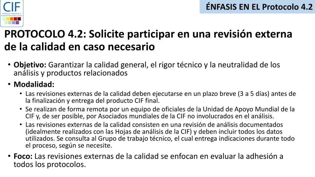 nfasis en el protocolo 4 2