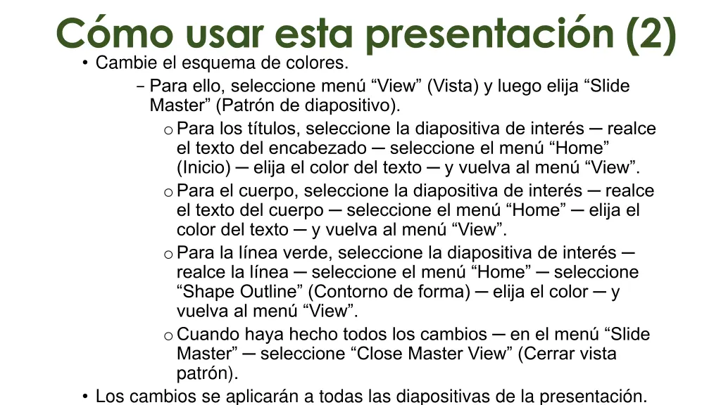 c mo usar esta presentaci n 2 cambie el esquema