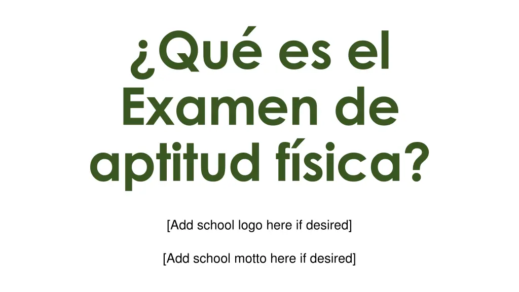 qu es el examen de aptitud f sica