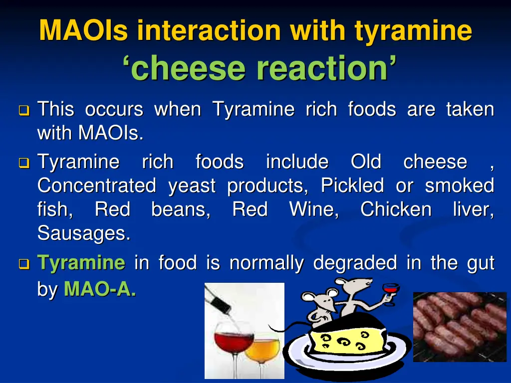 maois interaction with tyramine cheese reaction